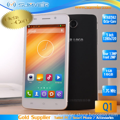 5"HD Mtk6592 Octal Core GSM/WCDMA 3G Android Smartphone (Q1)